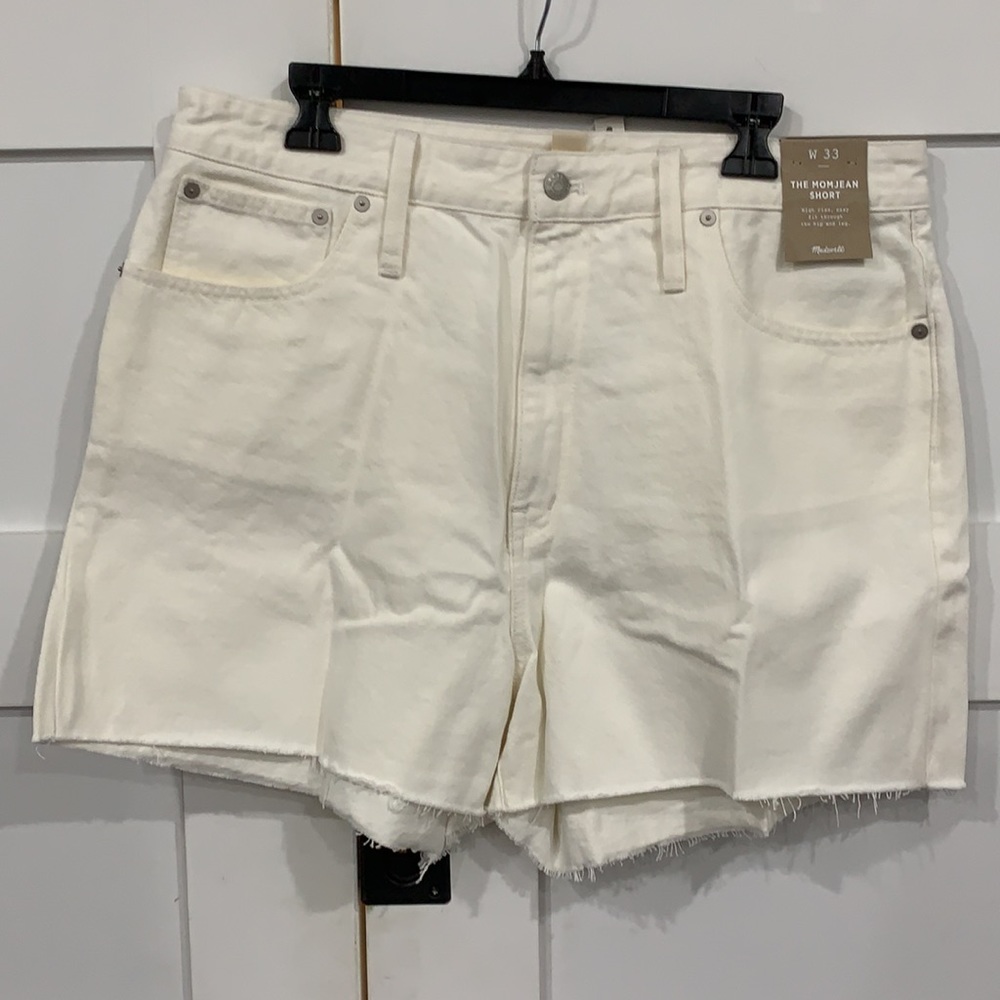 Madewell Cream White Jean Shorts